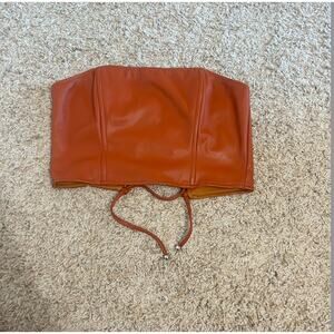 Tie Back Leather Corset